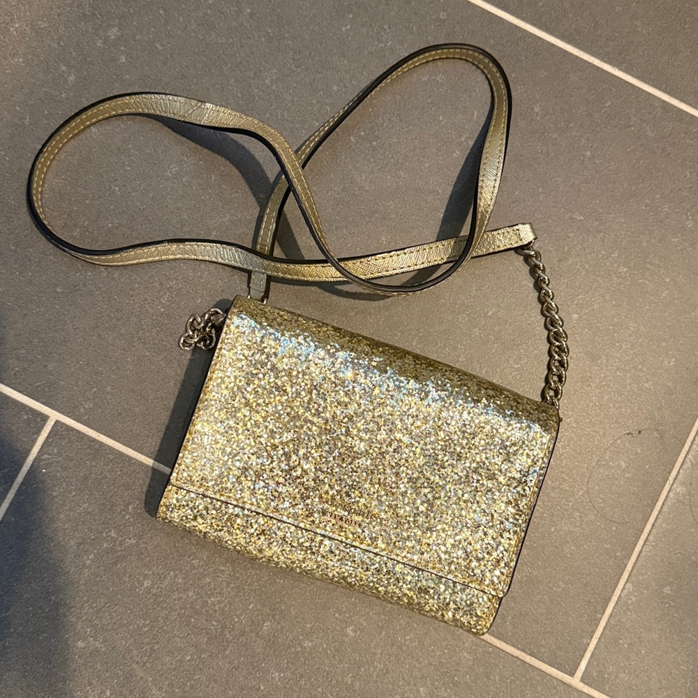 Gold Sparkle Kate Spade Crossbody Purse